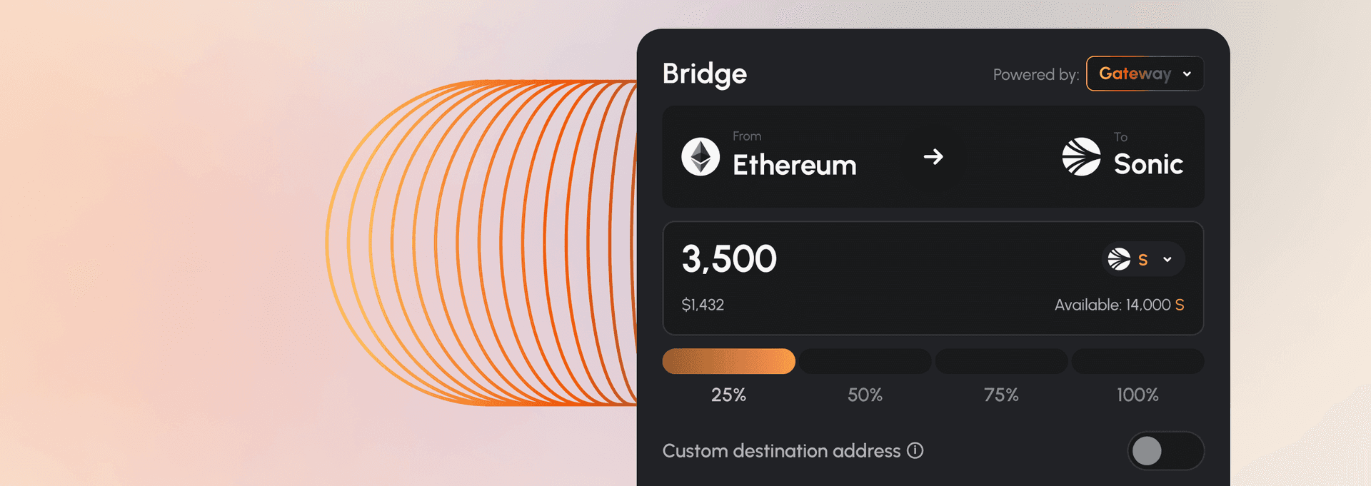 Bridge onboarding card